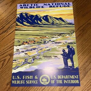 Vintage National Park Poster Naturalist‎ Service 11.5" x 15.5" Arctic Wildlife